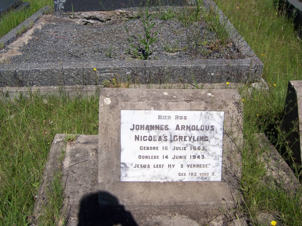 GREYLING Johannes Arnoldus Nicolas 1863-1943