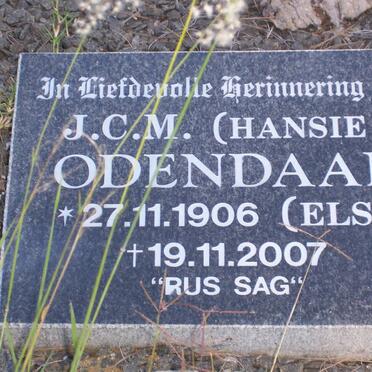 ODENDAAL J.C.M. nee ELS 1906-2007
