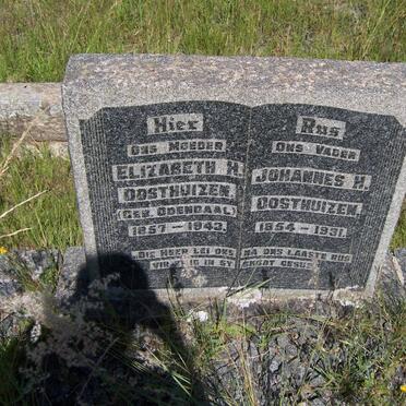 OOSTHUIZEN Johannes H. 1854-1931 &amp; Elizabeth H. ODENDAAL 1857-1943