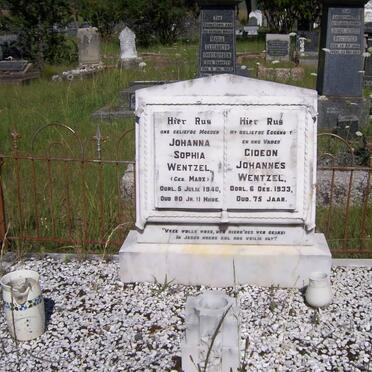 WENTZEL Gideon Johannes -1933 &amp; Johanna Sophia MARX -1946