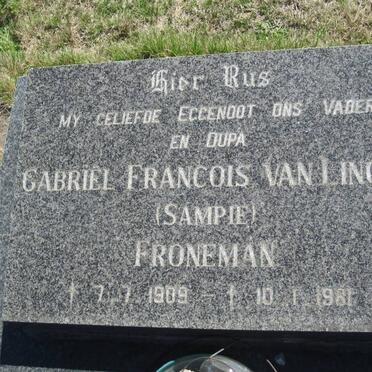 FRONEMAN Gabriel Francois van Lingen 1909-1961