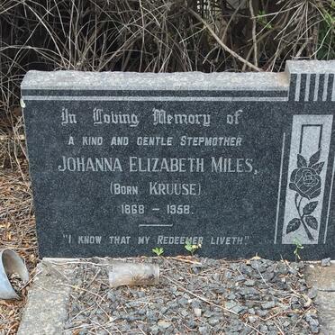 MILES Johanna Elizabeth nee KRUUSE 1868-1958