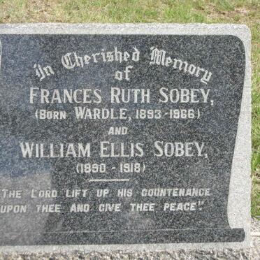 SOBEY William Ellis 1890-1918 &amp; Frances Ruth WARDLE 1893-1966