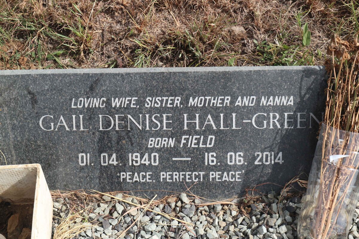 GREEN Peter, HALL 1941-2019 &amp; Gail Denise FIELD 1940-2014