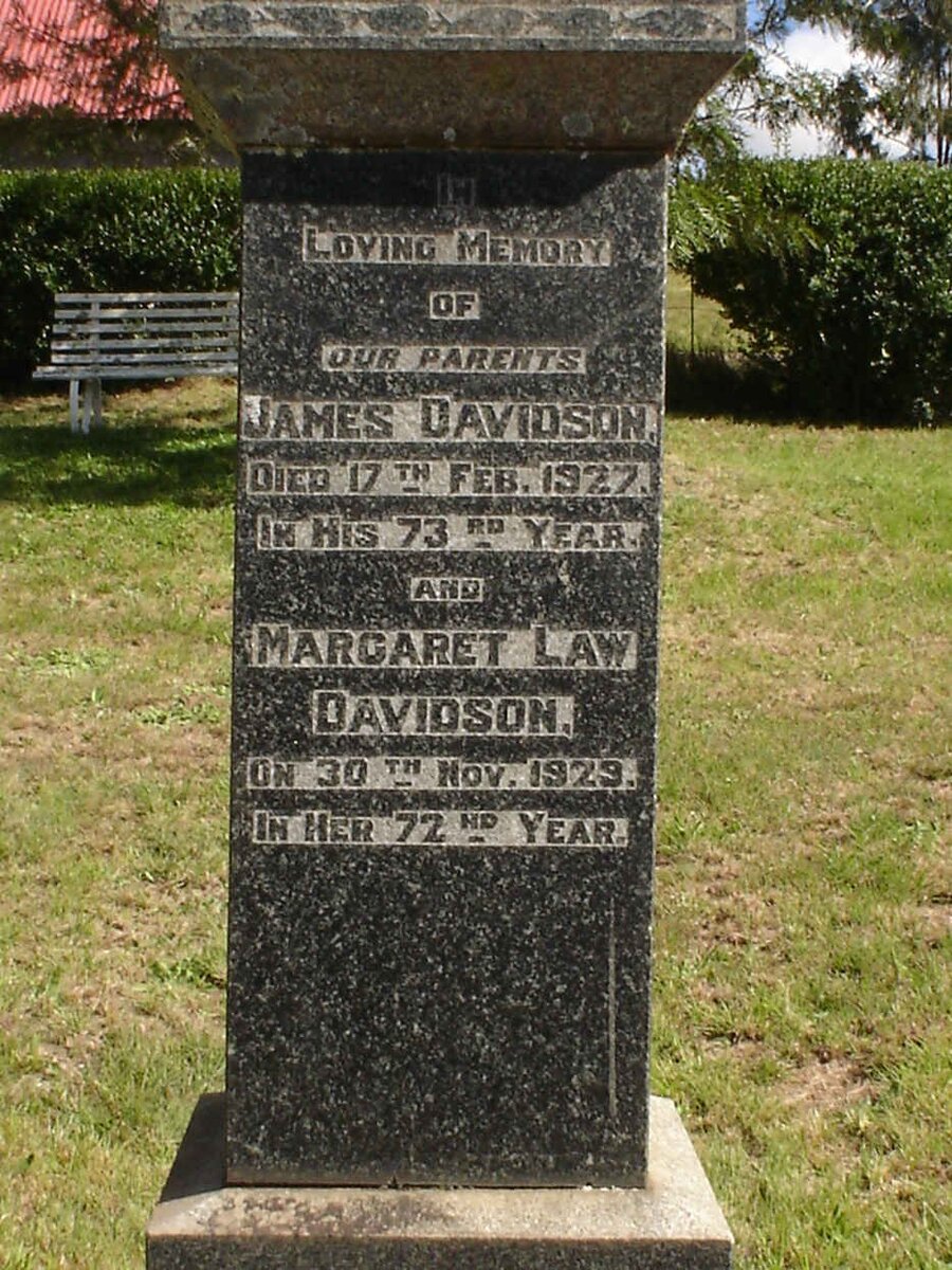 DAVIDSON James -1927 &amp; Margaret Law -1929