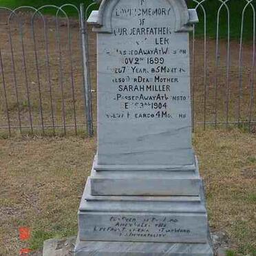 MILLER John  -1899 &amp; Sarah  -1904