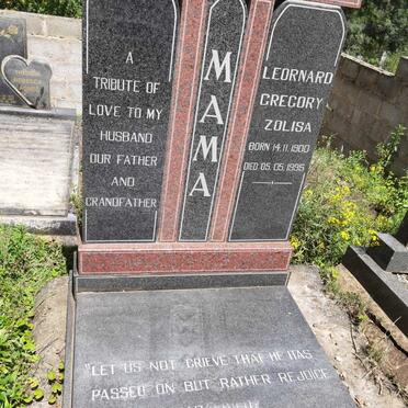 MAMA Leornard Gregory Zolisa 1900-1995