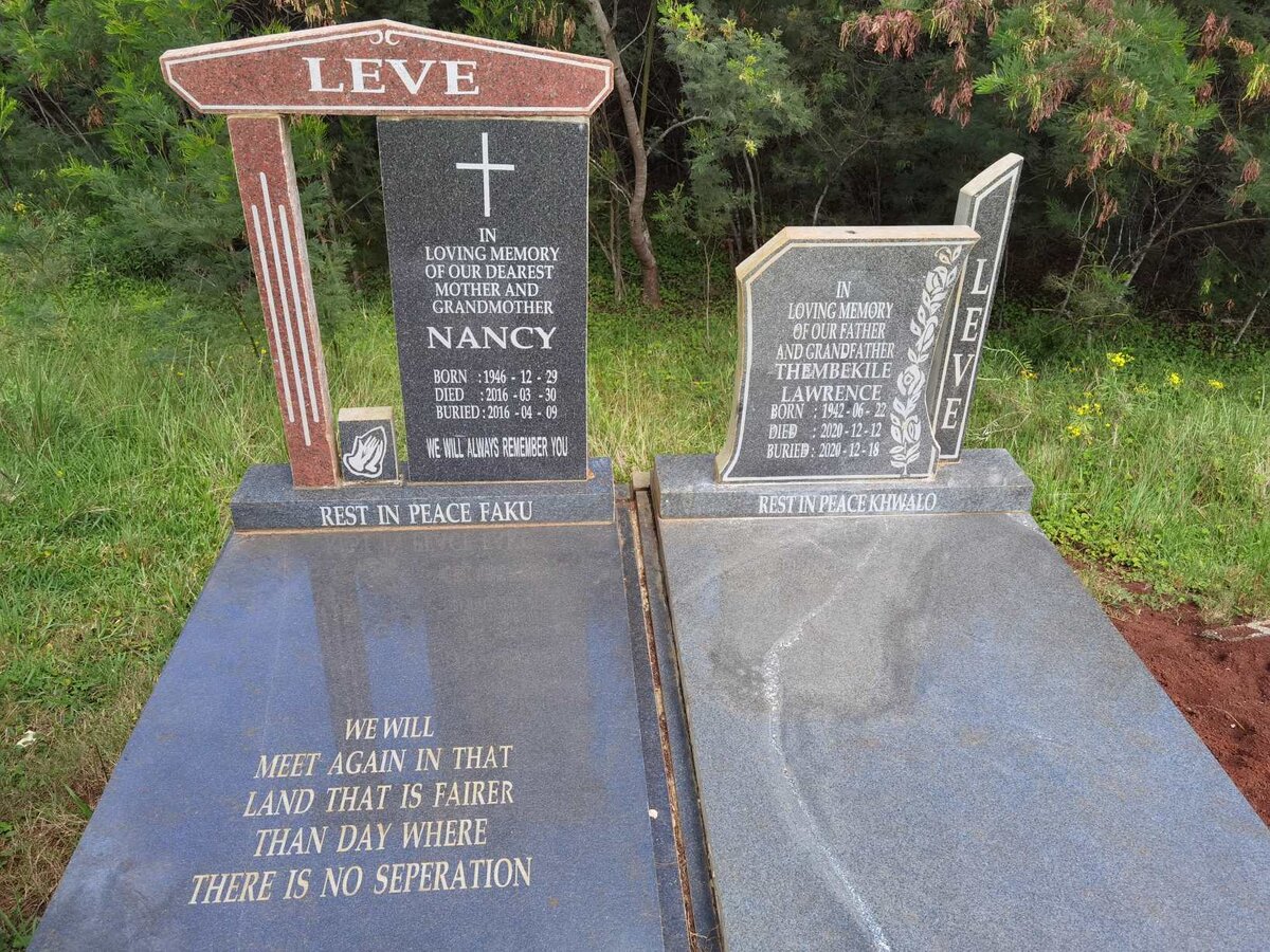 LEVE Thembekile Lawrence 1942-2020 &amp; Nancy 1946-2016