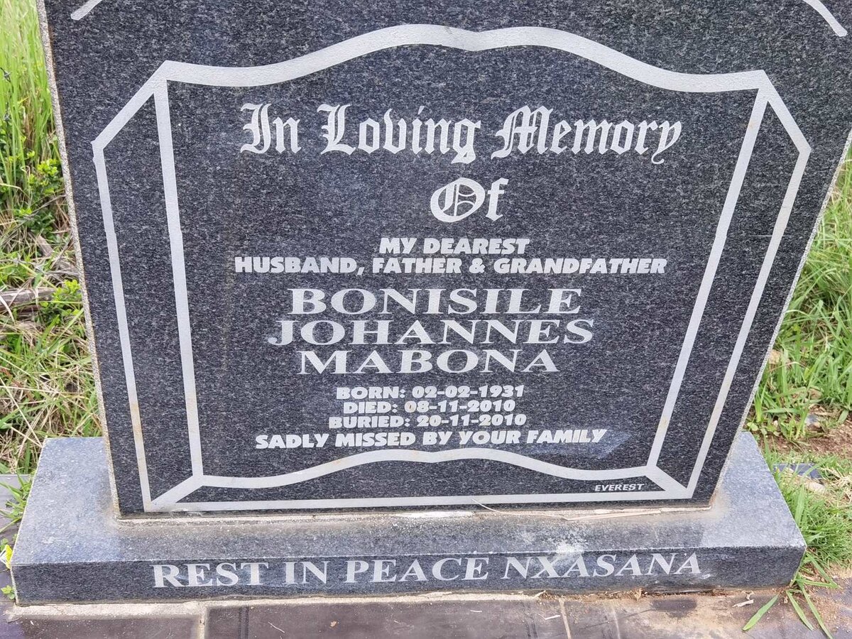 MABONA Bonisile Johannes 1931-2010