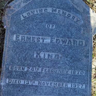 KING Ernest Edward 1870-1927