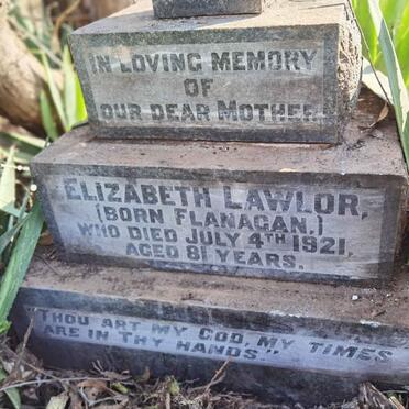 LAWLOR Elizabeth nee FLANAGAN -1921