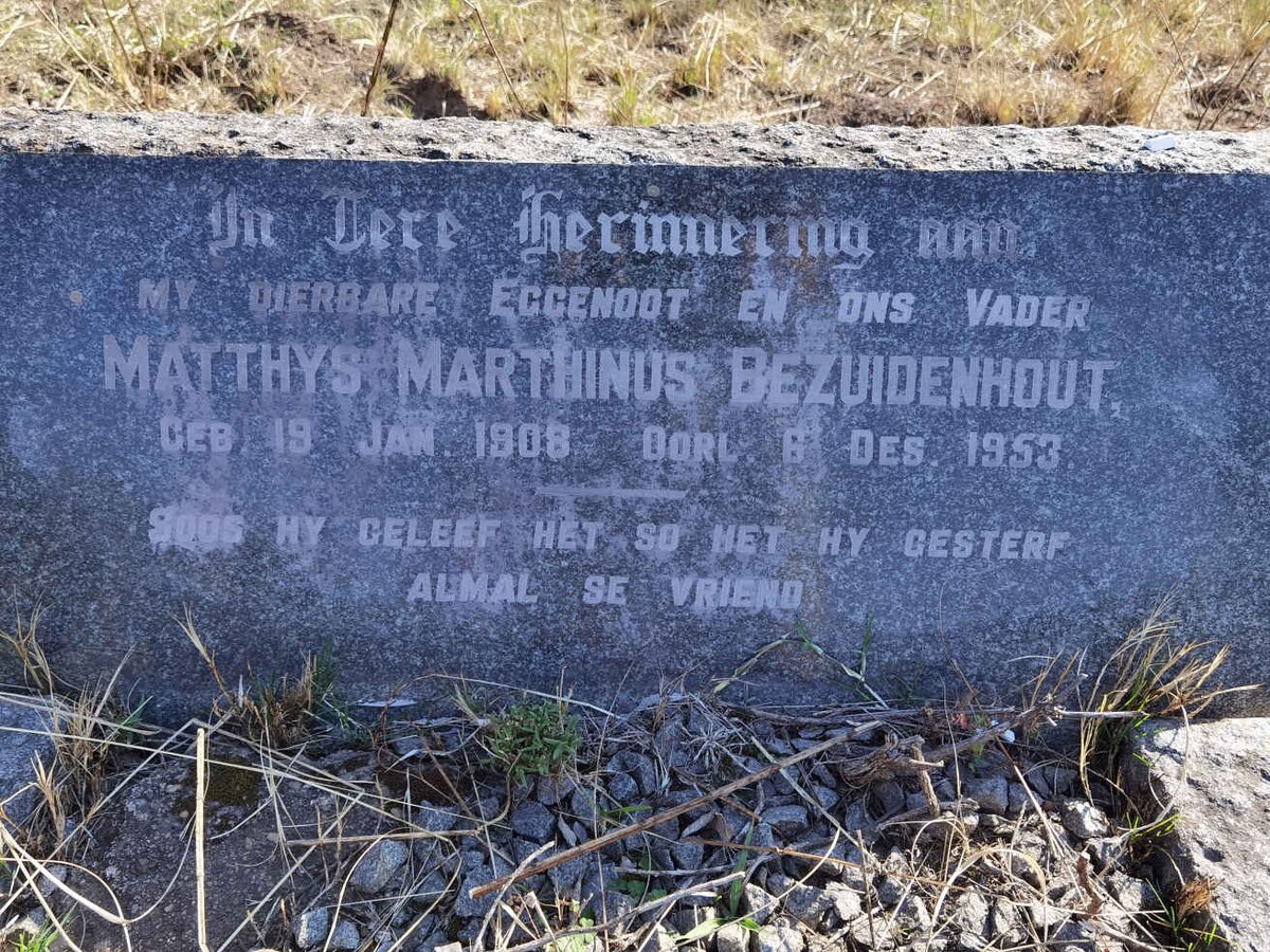 BEZUIDENHOUT Matthys Marthinus 1908-1953