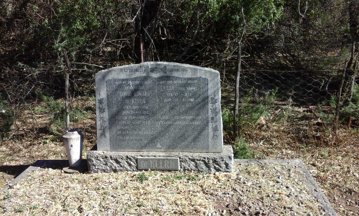 KLERK David Edward, de 1870-1952 &amp; Lucia NOPPE 1873-1958