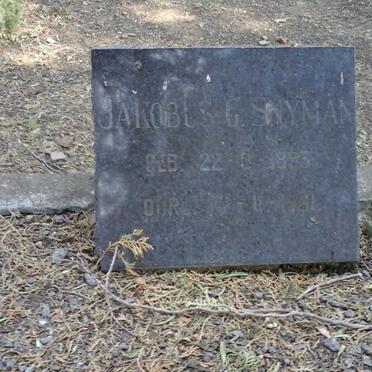 SNYMAN Jakobus G. 1883-1981