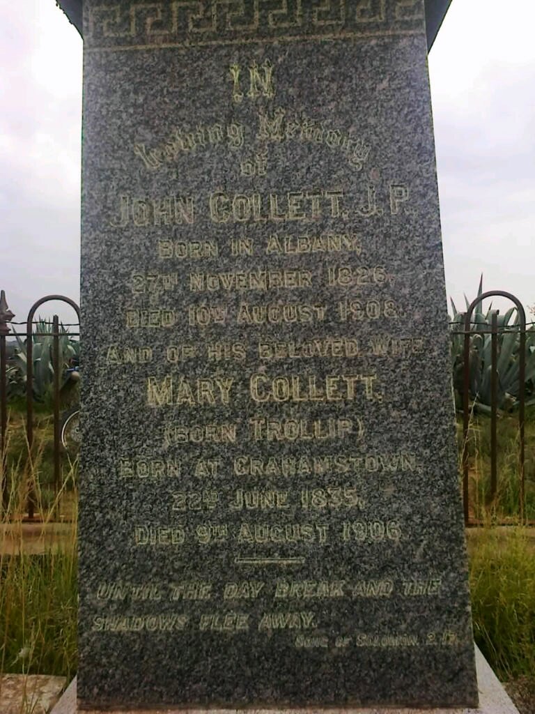 COLLETT John 1826-1908 &amp; Mary TROLLIP 1835-1906
