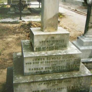 KIDGER James Edward -1897 &amp; Hannah Charlotte -1883