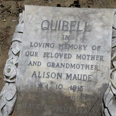 QUIBELL Alison Maude 1913-1997