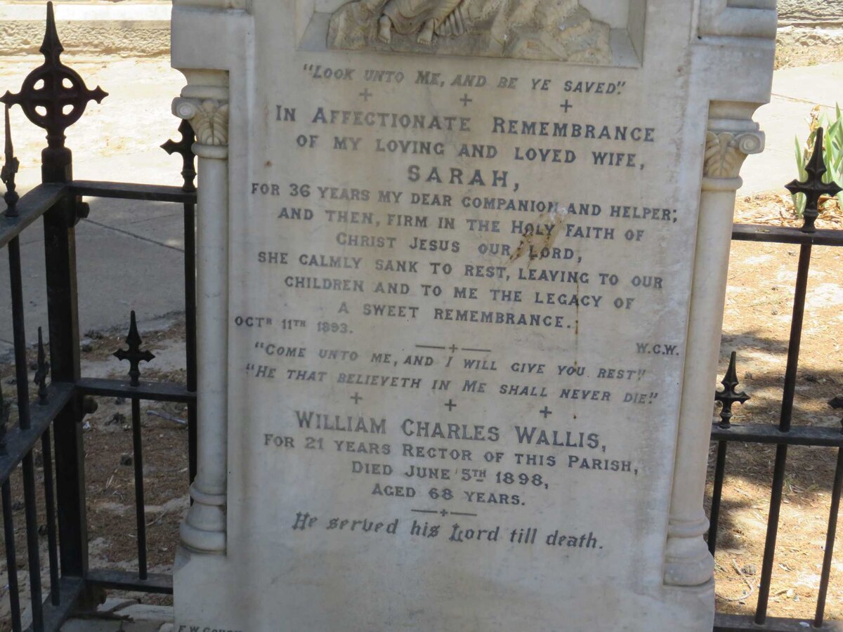 WALLIS William Charles -1898 &amp; Sarah