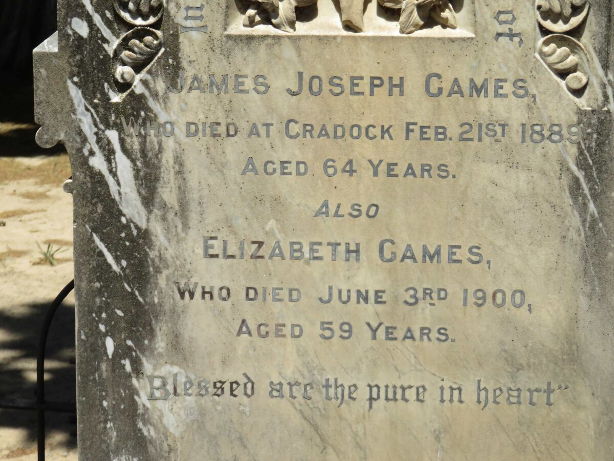 GAMES James Joseph -1889 &amp; Elizabeth -1900