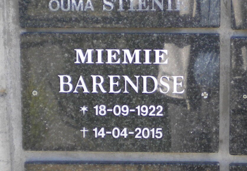 BARENDSE Miemie 1922-2015