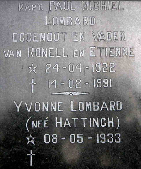 LOMBARD Paul Michiel 1922-1991 &amp; Yvonne HATTINGH 1933-