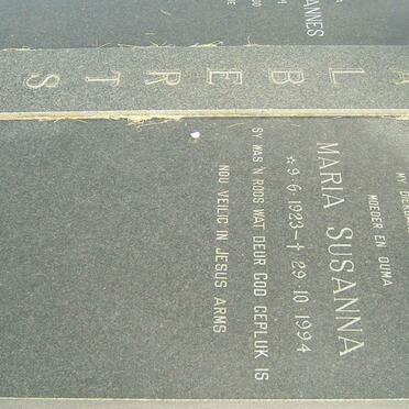 ALBERTS Tobias Johannes 1914-2000 &amp; Maria Susanna 1923-1994