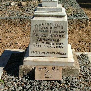 ANNANDALE Charl De Waal 1937-1939