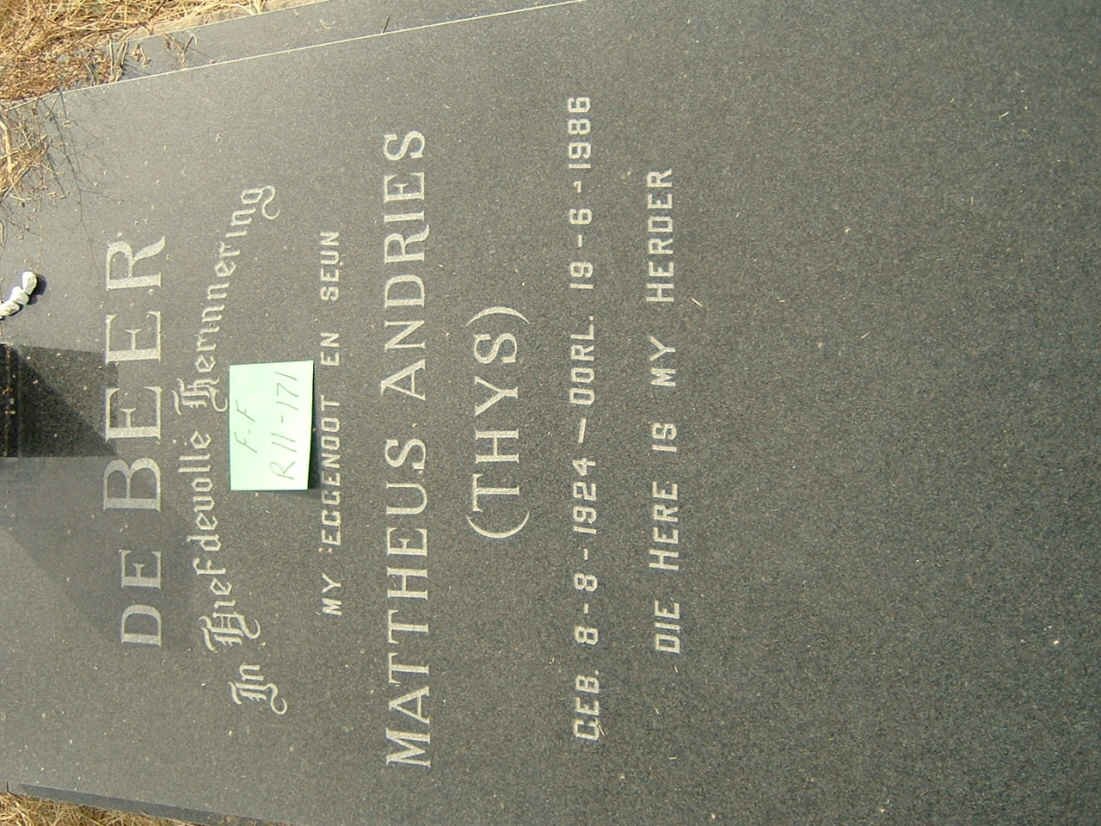 BEER Mattheus Andries, de 1924-1986