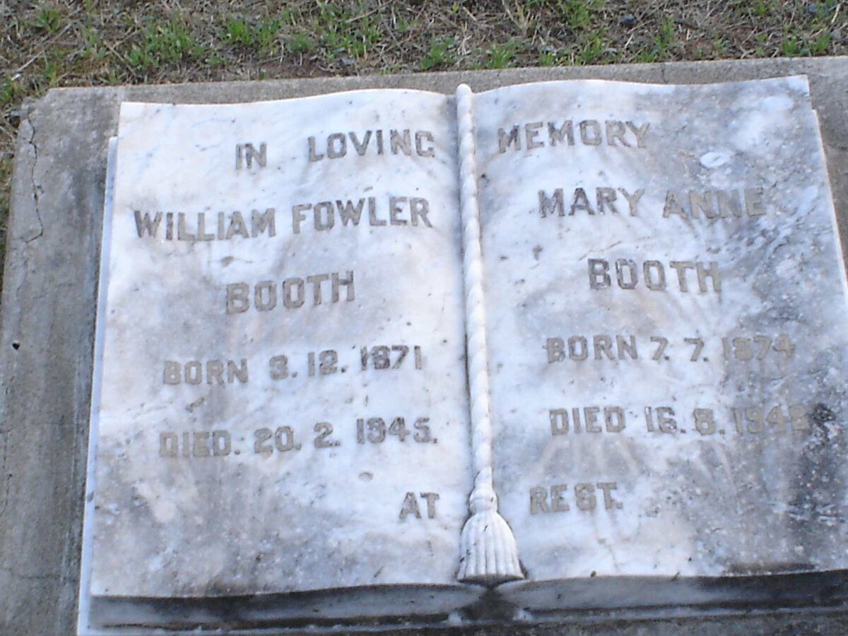 BOOTH William Fowler 1871-1945 &amp; Mary Anne 1874-1948