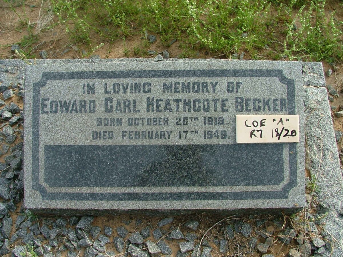BECKER Edward Carl Heathcote 1819-1949