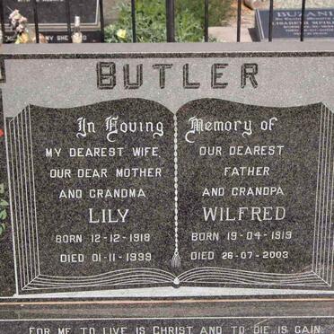 BUTLER Wilfred 1919-2003 &amp; Lily 1918-1999