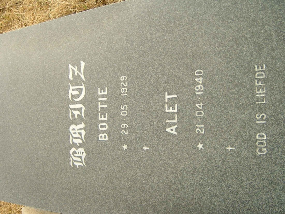 BRITZ Boetie 1929- &amp; Alet 1940-