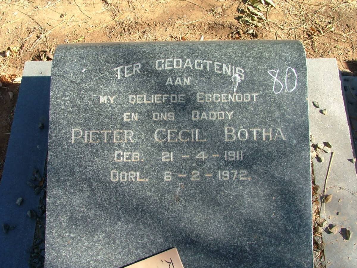 BOTHA Pieter Cecil 1911-1972