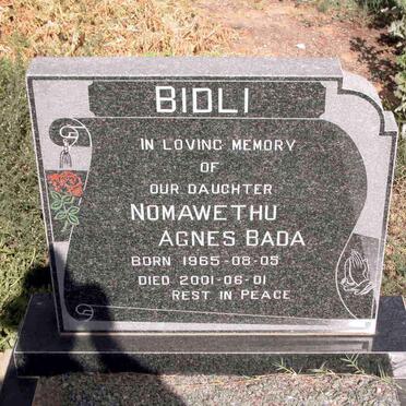 BIDLI Nomawethu Agnes Bada 1965-2001