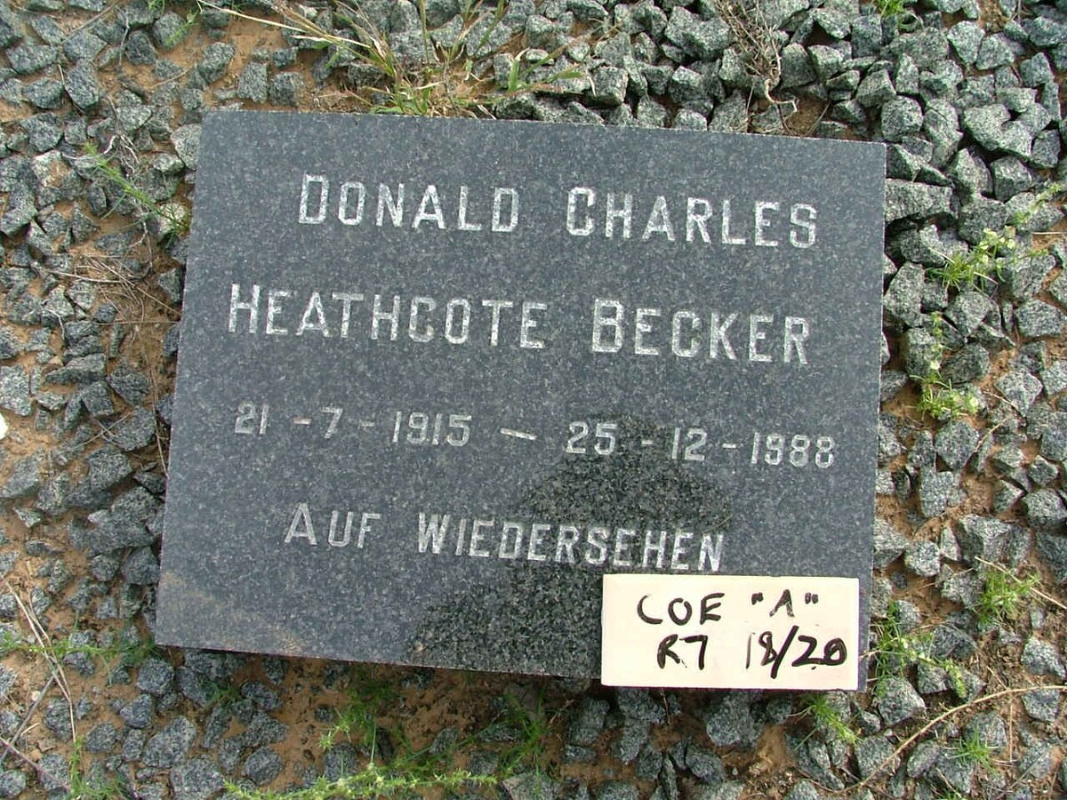 BECKER Donald Charles Heathcote 1915-1988
