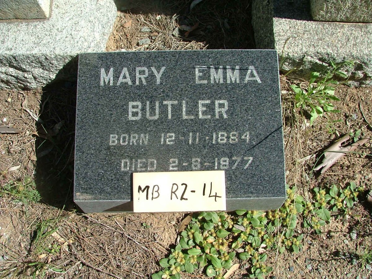 BUTLER Mary Emma 1884-1877