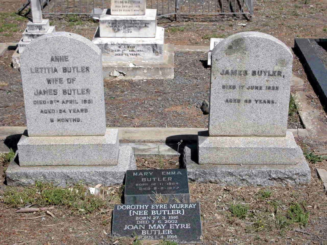 BUTLER Joan May Eyre 1914-2006 :: MURRAY Dorothy Eyre nee BUTLER 1916-2002 :: BUTLER Mary Emma 1954-1977