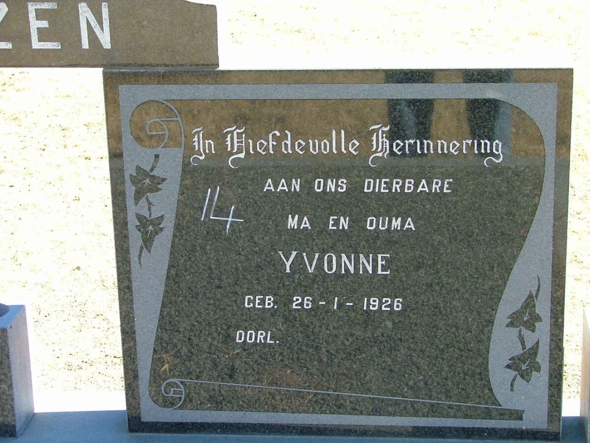 BOOYZEN Yvonne 1926-