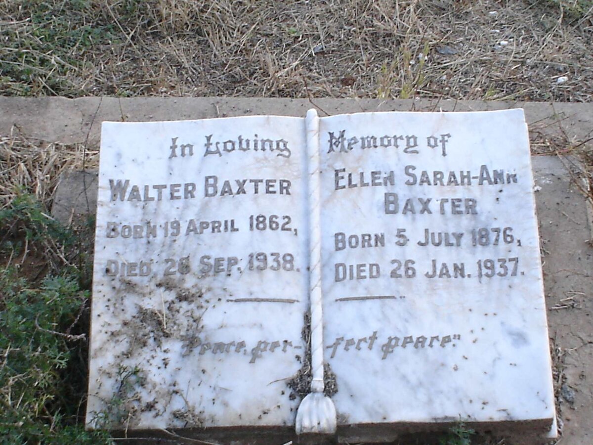 BAXTER Walter 1862-1938 &amp; Ellen Sarah-Ann 1876-1937