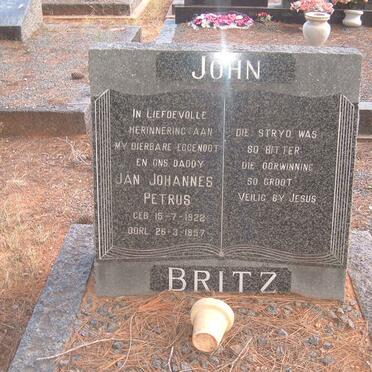 BRITZ Jan Johannes Petrus 1922-1957