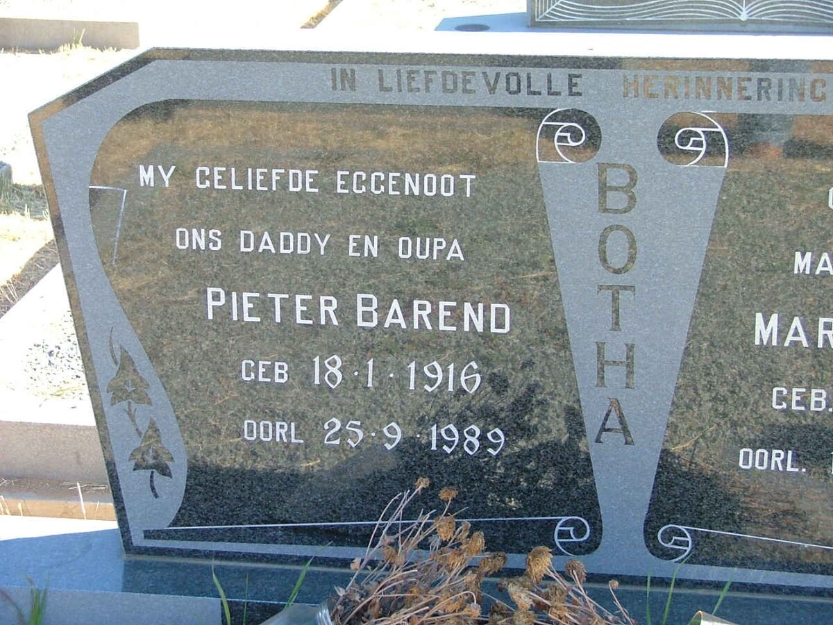 BOTHA Pieter Barend 1916-1989