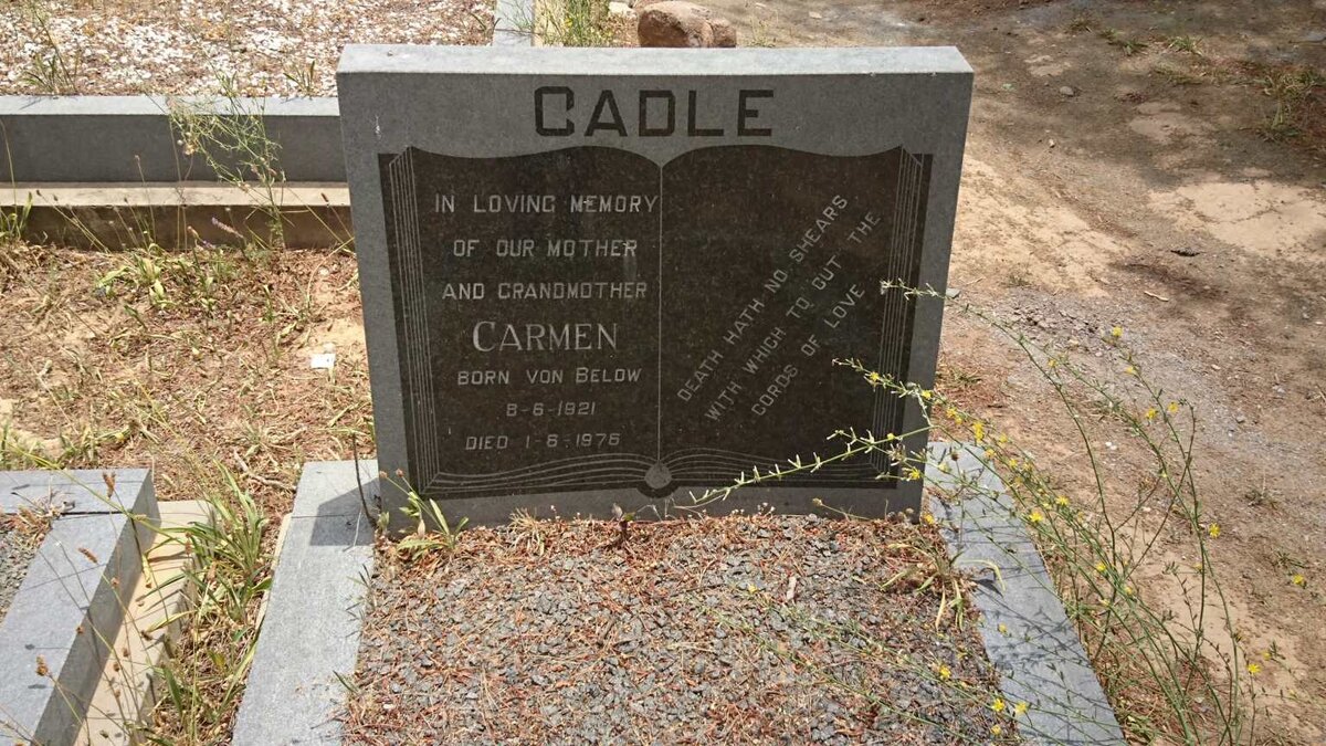 CADLE Carmen nee VON BELOW 1921-1976