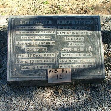 COETZEE Johannes Jacobus 1864-1938 &amp; Catharina Maria MARAIS 1865-1956