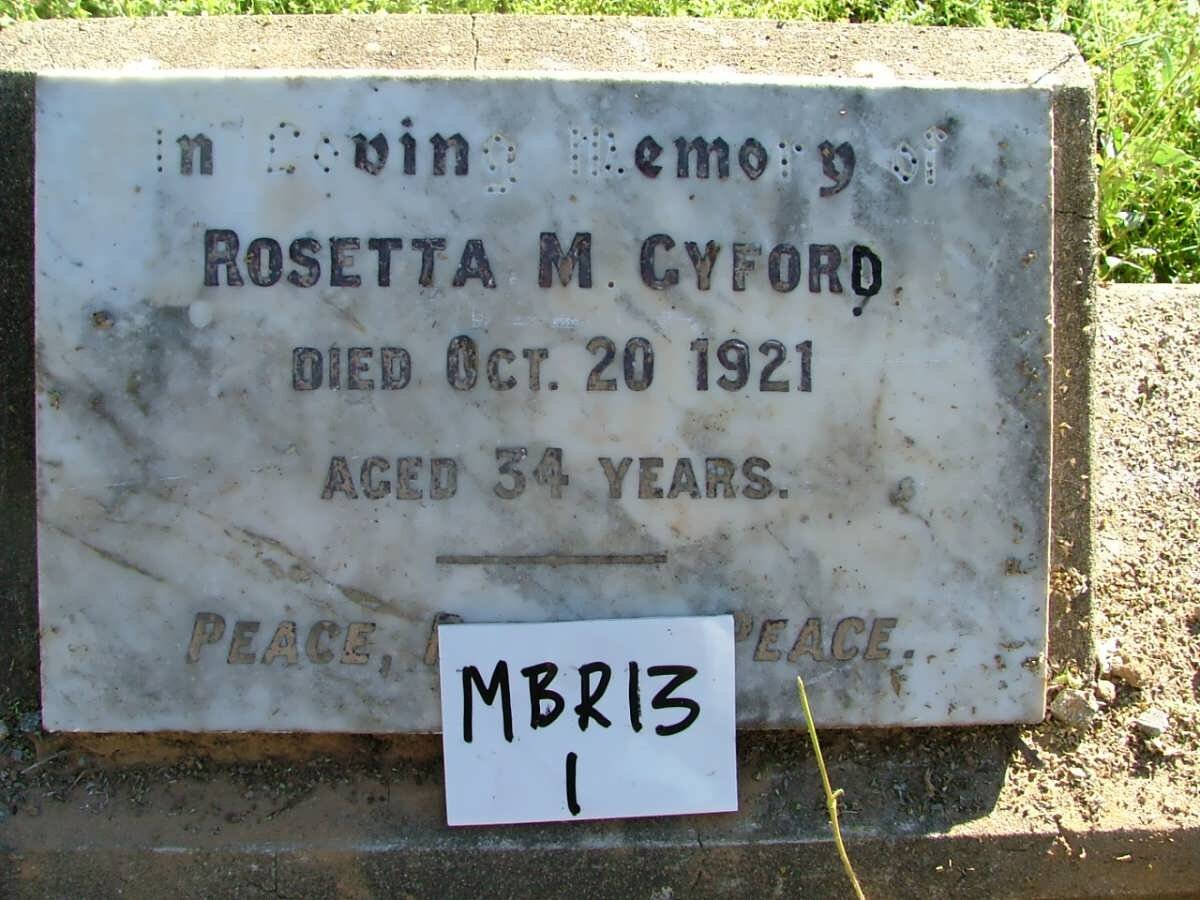 CYFORD Rosetta M. -1921