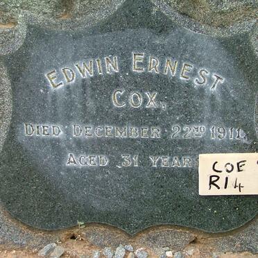 COX Edwin Ernest -1911