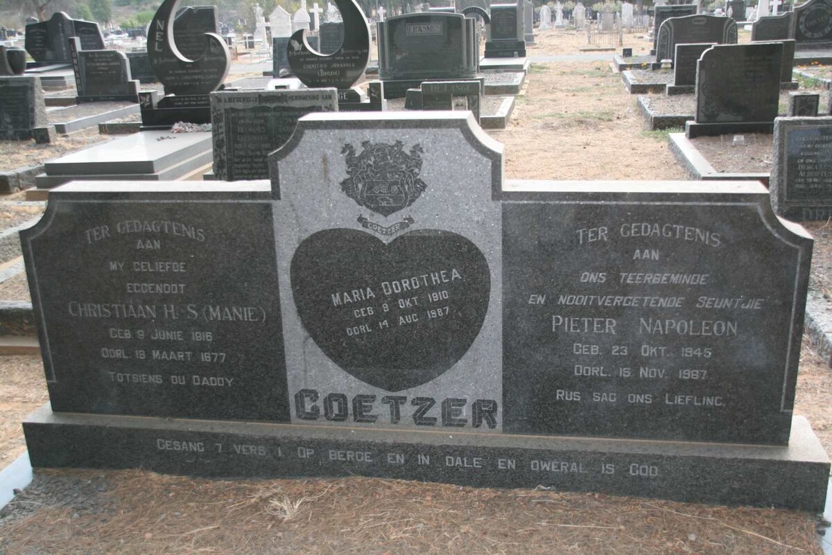 COETZER Christiaan H.S. 1916-1977 &amp; Maria Dorothea 1910-1987 :: COETZER Pieter Napoleon 1945-1967
