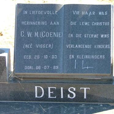 DEIST C.W.M. nee VISSER 1903-1989