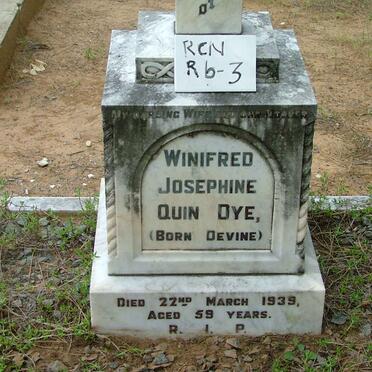DYE Winifred Josephine Quin nee DEVINE -1939