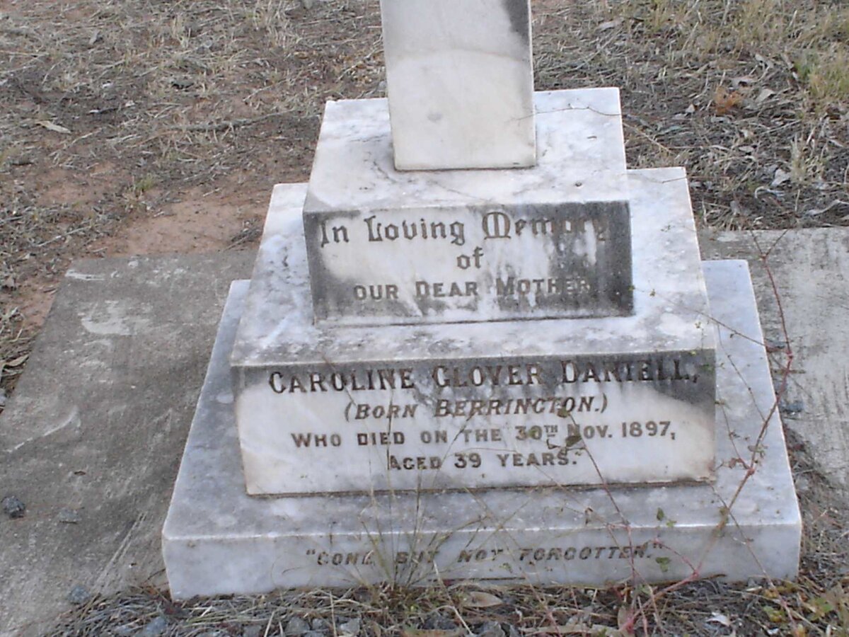 DANIELL Caroline Glover nee BERRINGTON -1897