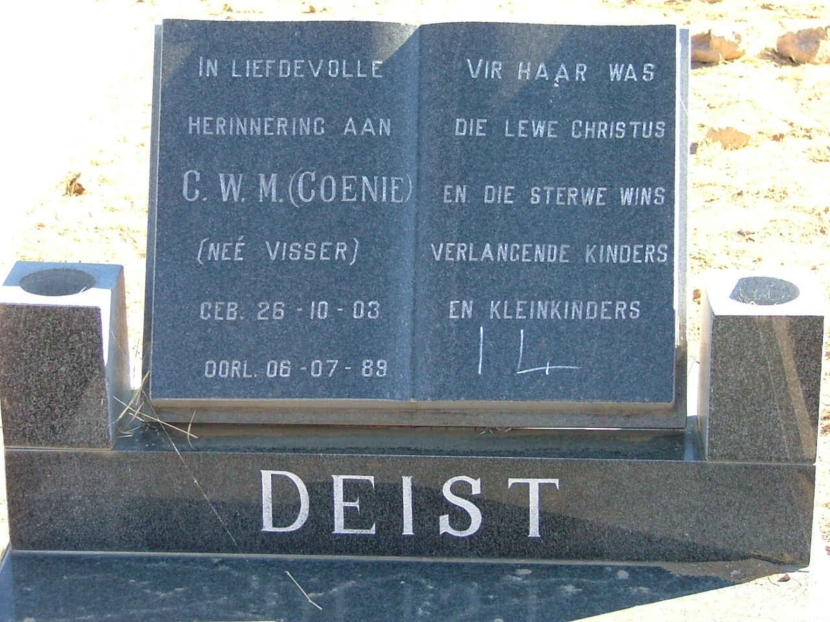 DEIST C.W.M. nee VISSER 1903-1989